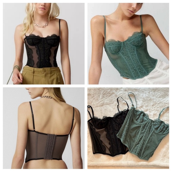Set! Out from under modern love corset bundle of 2 black green 45660 - Picture 1 of 15